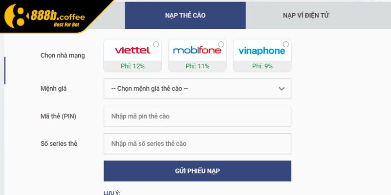 Cách nạp tiền vào tài khoản